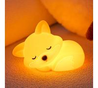 JMG-Myratts Veilleuse licorne pour enfants, minuterie à intensité variable, lampe de chevet pour enfants, décoration pour chambre d'enfant de fille (Fox)