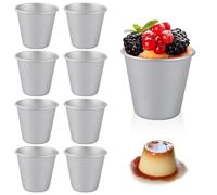 JMIATRY Lot de 20 moules à dariole en aluminium anti-adhésif pour mini pudding individuels, muffins, œufs pour desserts, pâtisseries