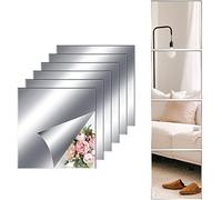 JMITHA Miroir Mural Acrylique Miroir Autocollant 2mm Miroir Mural Autocollant Carrés pour Salle de Bain Miroirs Muraux Adhesif Miroir pour Salon, Porte