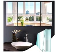 JMITHA Verre Miroirs Muraux Autocollant 8 Pièces, 20.5x20.5cm HD Miroir Adhésif Décoratif Miroirs Carrés sans Cadre pour Salle de Bain, Cuisine, Chambre Entrée et Salon