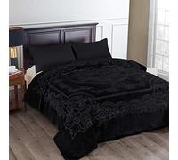 JML Couverture Polaire Lourde en Vison coréen pour très Grand lit, 216,7 x 241,3 cm, 4,1 kg, épaisseur Simple, Douce et Chaude, Couverture épaisse en Vison imprimé Raschel pour Automne, Hiver, lit,