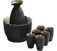 JMOZHCD Service à saké, Ensemble de Tasses à saké Japonais, 9 pièces, avec Flacon Thermos et brûleur de Bougies, pour Servir du saké Chaud/Froid