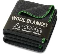 Jmr USA Inc. Couverture Militaire en Laine pour Camping, Urgence et Utilisation Quotidienne, Ignifuge, Extra épaisse et Chaude, 70% Laine, Gris, Taille 157,5 x 213,4 cm.
