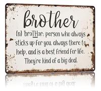 JMVLVLOA Aluminum Metal Sign Funny Brother Definition Gift for Birthday 8 X 12 in