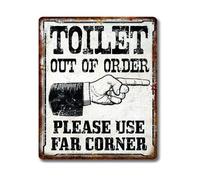 JMVLVLOA Gag Gift Metal Sign Funny Toilet Out of Order Vintage Tin for Bathroom Decor Office Prank 8 X 12 in