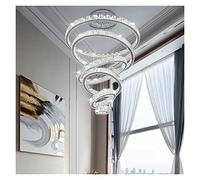 JMWYH Lustre, Lustre en Cristal Anneau Moderne de Luxe Éclairage Escalier LED Grand Suspension en Cristal Décoration de la Maison Luminaires (Couleur d'émission : Froid 6500K, Abat-Jour