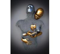 JNAOZI 3D Amoureux Sculpture Poster Métal Figurine Statue Toile Peinture Amour Étreinte Poster Abstrait Toile Images Poster, Sans Cadre (Poster-05, 20x30cm*1Pcs)