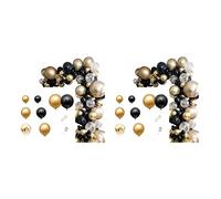 Jnchdghwa 242 Pièces Ou Noir Ballons Arc Guirlande Kit Paillettes D'or Ballons pour Mariage Remise Des Diplômes Anniversaire Fête de NoëL Décor