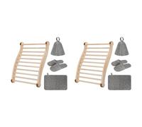 Jnchdghwa 2X Chaise de Sauna Confortable en Bois avec Dossier en Forme de S - Accessoires de Sauna pour Tout Sauna ou Sauna Infrarouge