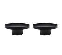 Jnchdghwa 2X Plateau de Cosmétiques de Parfum de Fruits D'Abs Noir Blanc Rond Plateau Décoratif Organisateur Panneau de Décoration de Panneau de Rangement Simple C