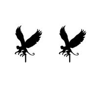 Jnchdghwa 2X Vol Singe Pieu de Jardin en Métal Mouche Singe Silhouette Noire Pieu de Jardin Signe Décor pour Cour Pelouse Patio