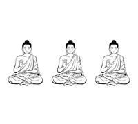 Jnchdghwa 3X DIY Sticker Mural Noir Méditant Decal de Amovible Art Mural Home Decor