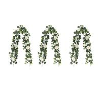Jnchdghwa 3X Guirlande D'Eucalyptus et Fleurs Suspendues en Feuilles D'Eucalyptus Artificielles pour Arche de Fond de Mariage