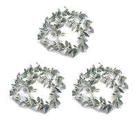 Jnchdghwa 3X Guirlande d'oreilles d'agneau de 6,7 Pi Artificielle - Guirlande Succulente - Guirlande D'Eucalyptus d'automne - Guirlande de Manteau de Feuille