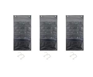 Jnchdghwa 3X Tableau de Poche de Rangement Robuste à 5 Poches avec Porte-Noms - 6 Cintres de Porte Inclus, Organisateur de Fichiers Muraux Suspendus