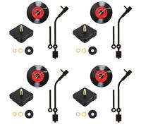 Jnchdghwa 4X Bricolage Rétro Muet Mouvement Record Horloge Murale Mouvement Acrylique Quartz Horloge Mouvement Fleur Aiguille