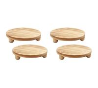 Jnchdghwa 4X Panneau de sur Socle Rond Panneau D'Affichage en Bois Panneau de Socle Pot Support de Support de Socle de Fleur pour Affichage Extérieur Intérieur
