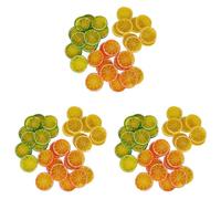 Jnchdghwa 90X Tranches de Citron Artificielles, Fruits Artificiels, Mini Tranches de Citron, Modèle de Faux Fruits en Plastique, DéCoration de Mariage de FêTe