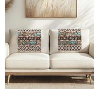 Jndtueit Housses de dossier de canapé rétro Southwest Tribe marron léopard Protecteurs d'accoudoir Housse d'appui-tête pour protecteur de fauteuil relax maison bureau 2 pièces
