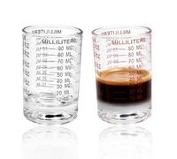 JNEYVIC 2PCS Tasses à Mesurer en Verre avec Échelle Claire, Verre Doseur en Verre 90 ml / 30 oz Verres à Shot Tasses à Mesurer Graduée Tasses de Mélange Café Cocktail Whisky pour Bar/Cuisine