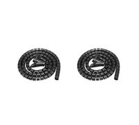 JNMING Lot de 2 Tubes Flexibles en Spirale for Gestion de câbles, 1 mètre, diamètre intérieur 22 mm, Rangement de câbles, Enrouleur, Protecteur(Noir)