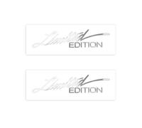 JNNJ 2 Pièces Autocollant Logo Edition Limitée, Logo Edition Limitée Emblème Badge Métallique Sticker, Métal 3D DIY Pour Logo édition Limitée Décalques, Pour Voiture Moto Bicyclette(Argent)