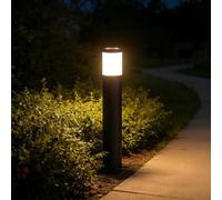 JNR Acier Inoxydable Lampadaire Exterieur, IP65 étanche, Noir | Lampe Exterieur sur Pied avec Spike Ground, Hauteur 500 mm avec 5W GU10 3000K LED Ampoule, Luminaire Exterieur sur Pied