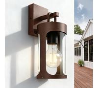 JNR Applique murale extérieure, Acier Inoxydable Laterna E27, Rouge-brun