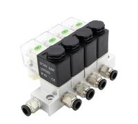 JNVFTCUX Électrovanne normalement fermée 2V025-06 AC220V DC12V24V, vanne combinée multivoies, pneumatique, magnétique, 2V025-08, 1 pièce(Ac110v 4mm Fittings,4F)