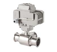JNVFTCUX Vanne à Boisseau sphérique électrique sanitaire Trois Voies en Acier Inoxydable de 38 mm, vanne Brides, 220 V, 110, 12, Plate-Forme Haute(L TYPE-220VAC)