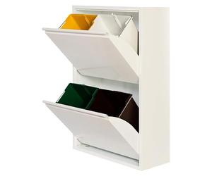 JOBGAR Armoire metallique recyclage 4 tiroirs couleur blanche