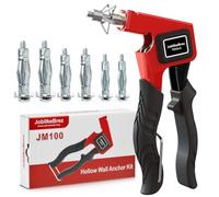 JoblikeBrez Molly - Kit d'ancrages muraux creux robustes pour cloison sèche, avec outil de réglage, chevilles murales en métal et vis pour installation murale, réparation