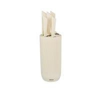 Jocca Set de 5 couteaux avec bloc en polypropylène beige pour cuisine - Couteaux de cuisine précis et élégants