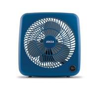 Jocca - Ventilateur portable de sol ou de table | 5 pales | 3 vitesses | arrêt automatique | minuteur | Box Fan | anti-retournement | 30 cm de diamètre | pour maison ou bureau (30 W bleu)