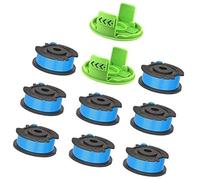 Jodriva Bobine de Fil de Coupe-Bordures Greenworks, diamètre 1,65 mm, Longueur 4,9 m, for Greenworks, 24 V G24LT, G24LTK2, G24LT30M, G24LT30MK2 (8 bobines + 2 couvercles) Remplacement de la Bobine du