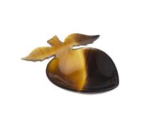 Joe Sayegh Lot de 4 coupelles FRUIT en sabot naturel sculpté 8.5 x 6.5 cm - Reflets blond et brun - Fait main