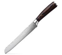 joeji's Kitchen Couteau a pain professionnel dentelé en acier inox avec carbone et manche en bois Couteau a pain aiguisé Bread knife l'accessoire essentiel dans votre cuisine