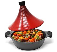 Joeji's Kitchen Grand Tajine Marocain en Aluminium 28 cm Antiadhésif Cuisson Lente, Savoureuse et Tendre Compatible Induction, Gaz et Vitrocéramique