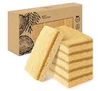 joeji's Kitchen Lot de 6 Eponge Vaisselle pour Un Nettoyage de la Cuisine ou la Salle de Bains - Eponge Reutilisable Lavable - Eponge Naturelle en Cellulose et Sisal Fibre