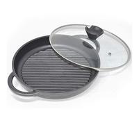 JOEJI'S KITCHEN Poêle à griller "Joejis Poêle à griller avec couvercle 27cm Poêle en aluminium poignée amovible Poêle à steak antiadhésive, convient à l'induction pour toutes les plaques de cuisson et