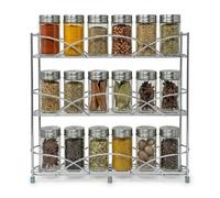 joeji's Kitchen Rangement Epices - Support Etagere a Epices Argentée - Comprend 2 Ventouses, Parfait pour Stocker Les Épices et Les Herbes, Peut Contenir 21 Pots Range Epices Cuisine…