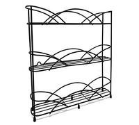 joeji's Kitchen Rangement Epices - Support Etagere a Epices Noire - Comprend 2 Ventouses, Parfait pour Stocker Les Épices et Les Herbes, Peut Contenir 21 Pots Range Epices Cuisine…