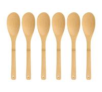 Joeji's Kitchen - Ustensiles de Cuisine en Bambou | Ensemble 6 Pièces en Bois : Cuillère, Spatule, Cuillère à Égoutter, Fourchette