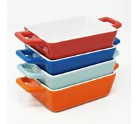 joeji's Lot de 4 Plats Gratin Individuels Rectangulaires Céramique - Four | ramequin crème brûlée four, plat gratin individuel portion, tapas dip apéritif céramique, micro-ondes lave-vaisselle