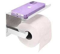 Joejis Porte-Papier Toilette en INOX Adhésif - Porte Papier Toilette adhesif - Derouleur Papier Toilette Pratique - Distributeur Papier Toilette à étagère (Chrome)