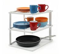 Joejis Rangement Cuisine Placard pour Etagere Placard Cuisine Rangement Vaisselle et Support Assiette 25 x 25 x 19 cm, Blanc