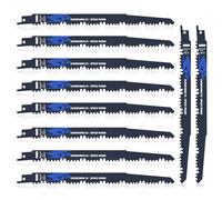 JOEJONI Lot de 10 lames de scie sabre 230 mm 5TPI pour la coupe du bois, compatible avec Bosch, Dewalt, Makita et beaucoup d'autres