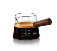 Joeyan 180ml Petit Doseur en Verre Borosilicaté, Mesureur en ml & oz | Pichet Gradué avec double Bec Verseur V et Poignée, Pot à Lait,Measuring Cup Pour Café Espresso,Cocktails,Matcha et Cuisine