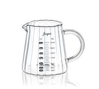 Joeyan 210ml Multifonction Verre Borosilicaté Doseur,2 Mesures (ml/oz) | Petit Pichet Gradué avec Bec Verseur V et Poignée, Pot à Lait, Pour Café Espresso,Cocktails,Matcha et Cuisine, Transparent