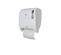 Jofel - AG65000 Distributeur de Papier Automatique, Distributeur de Papier Bobine en continu, fabriqué en ABS Blanc, Papier 220 mm Large, 200 mm mandrin ø 35/45 mm